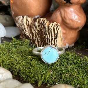 Sterling Silver just a little bit of spectacular turquoise ring